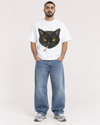 Mockup Boxy Heavyweight Tee White male full-body 37