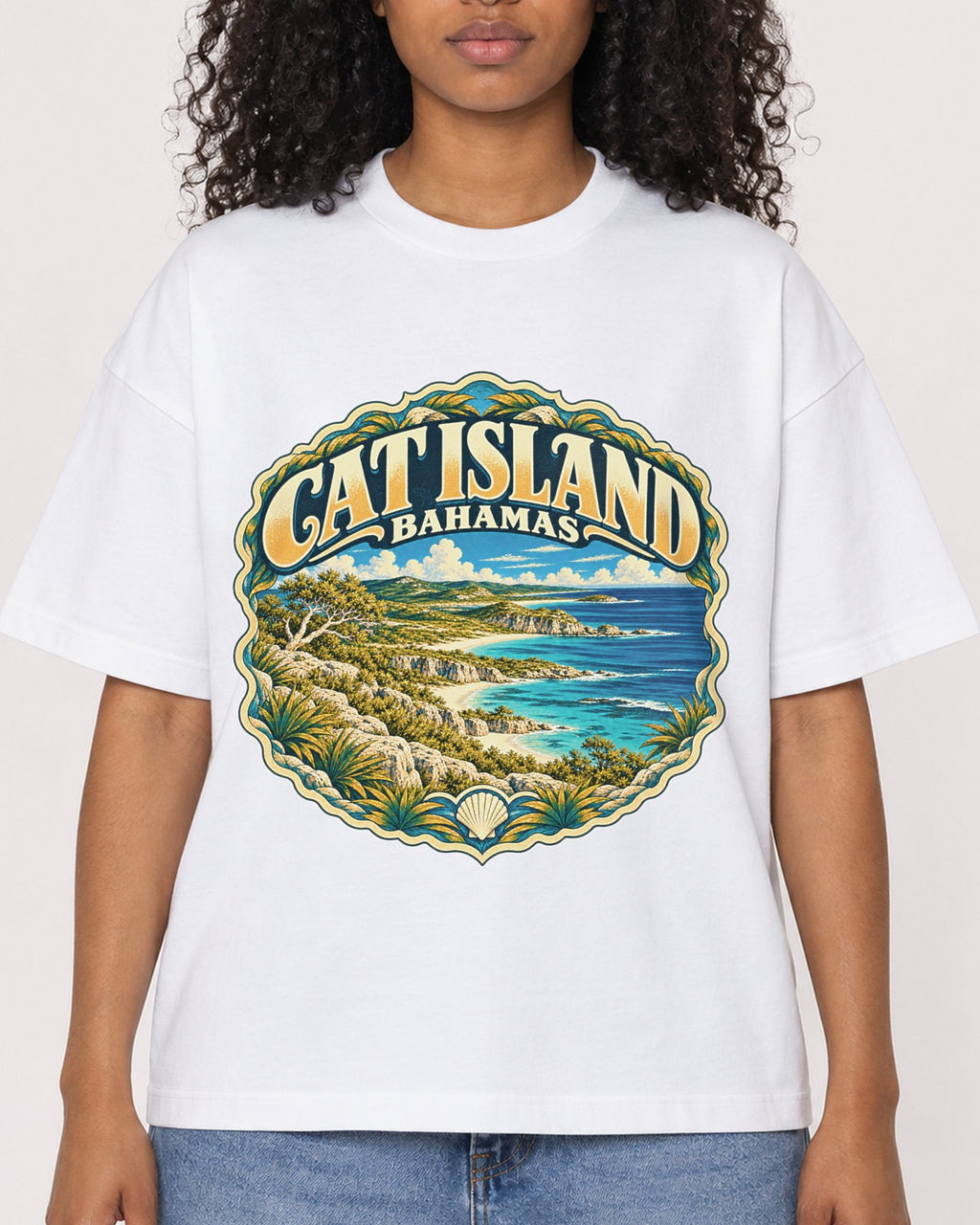 Mockup Boxy Heavyweight Tee White female close-up 05