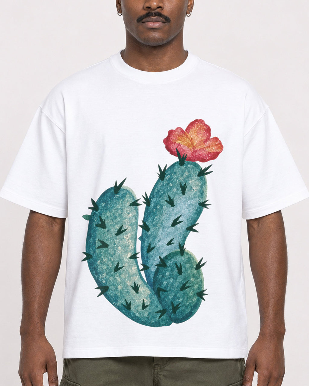 Mockup Boxy Heavyweight Tee White male close-up 14