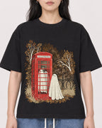 Mockup Boxy Heavyweight Tee Black female close-up 13