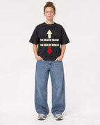 Mockup Boxy Heavyweight Tee Black female full-body 28