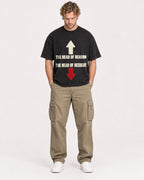 Mockup Boxy Heavyweight Tee Black male full-body 28