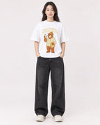 Mockup Boxy Heavyweight Tee White female full-body 03