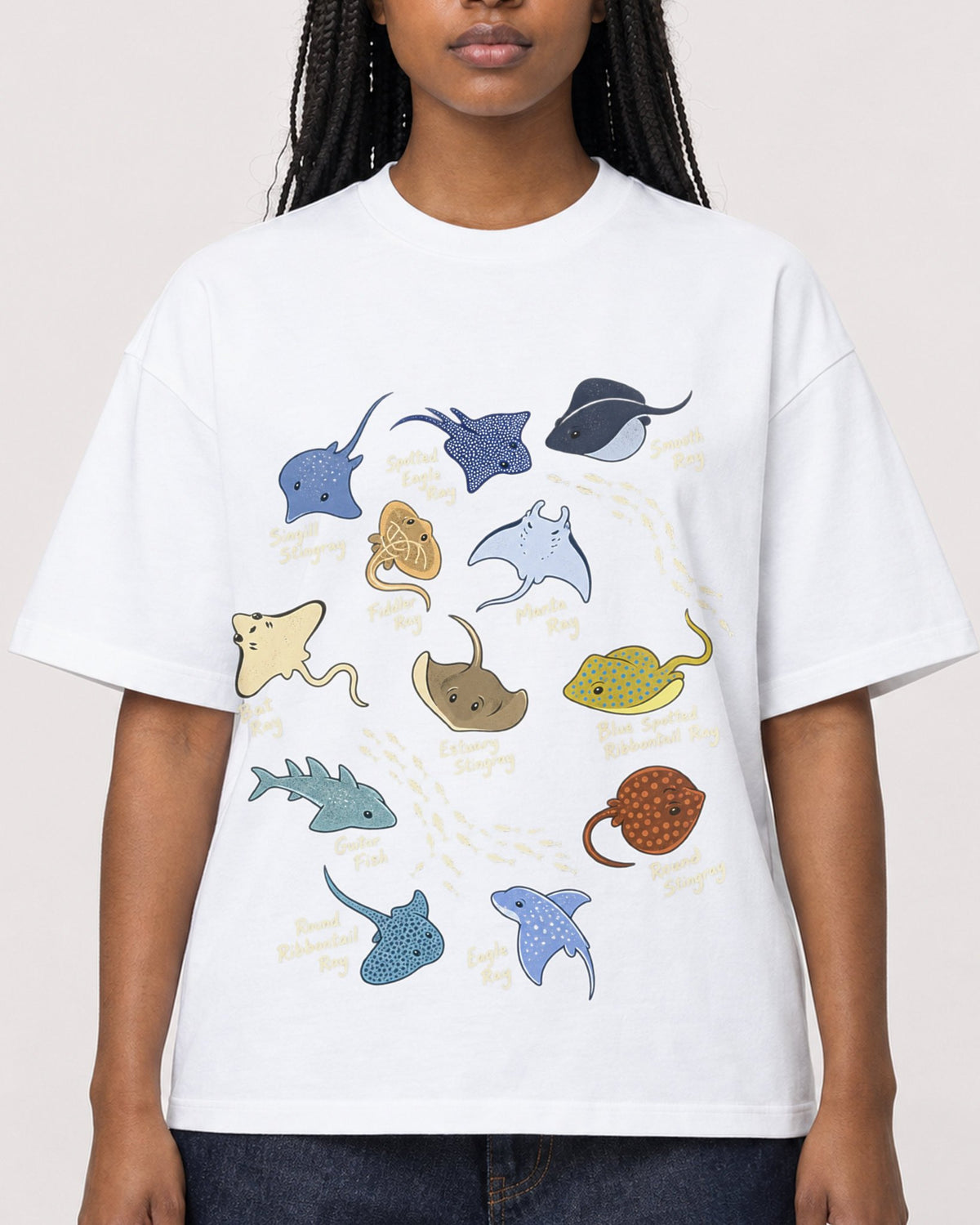 Mockup Boxy Heavyweight Tee White female close-up 04
