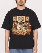 Mockup Boxy Heavyweight Tee Black male close-up 02