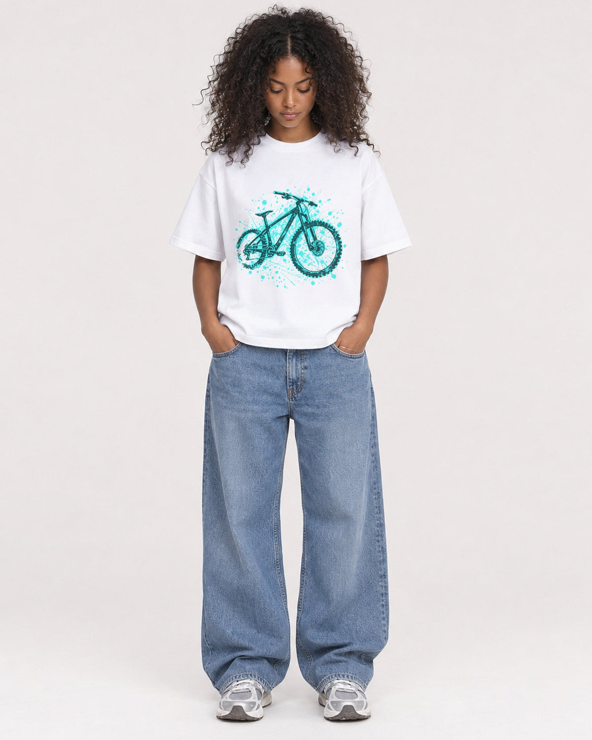 Mockup Boxy Heavyweight Tee White female full-body 05