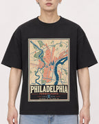 Mockup Boxy Heavyweight Tee Black male close-up 01