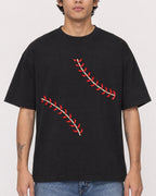 Mockup Boxy Heavyweight Tee Black male close-up 06
