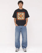 Mockup Boxy Heavyweight Tee Black male full-body 06
