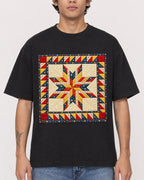 Mockup Boxy Heavyweight Tee Black male close-up 06