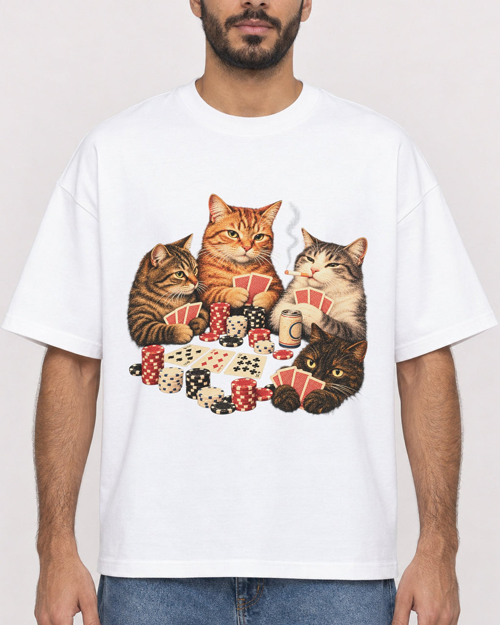Mockup Boxy Heavyweight Tee White male close-up 07
