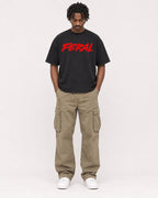 Mockup Boxy Heavyweight Tee Black male full-body 04