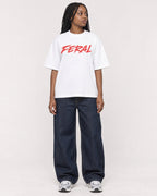 Mockup Boxy Heavyweight Tee White female full-body 04