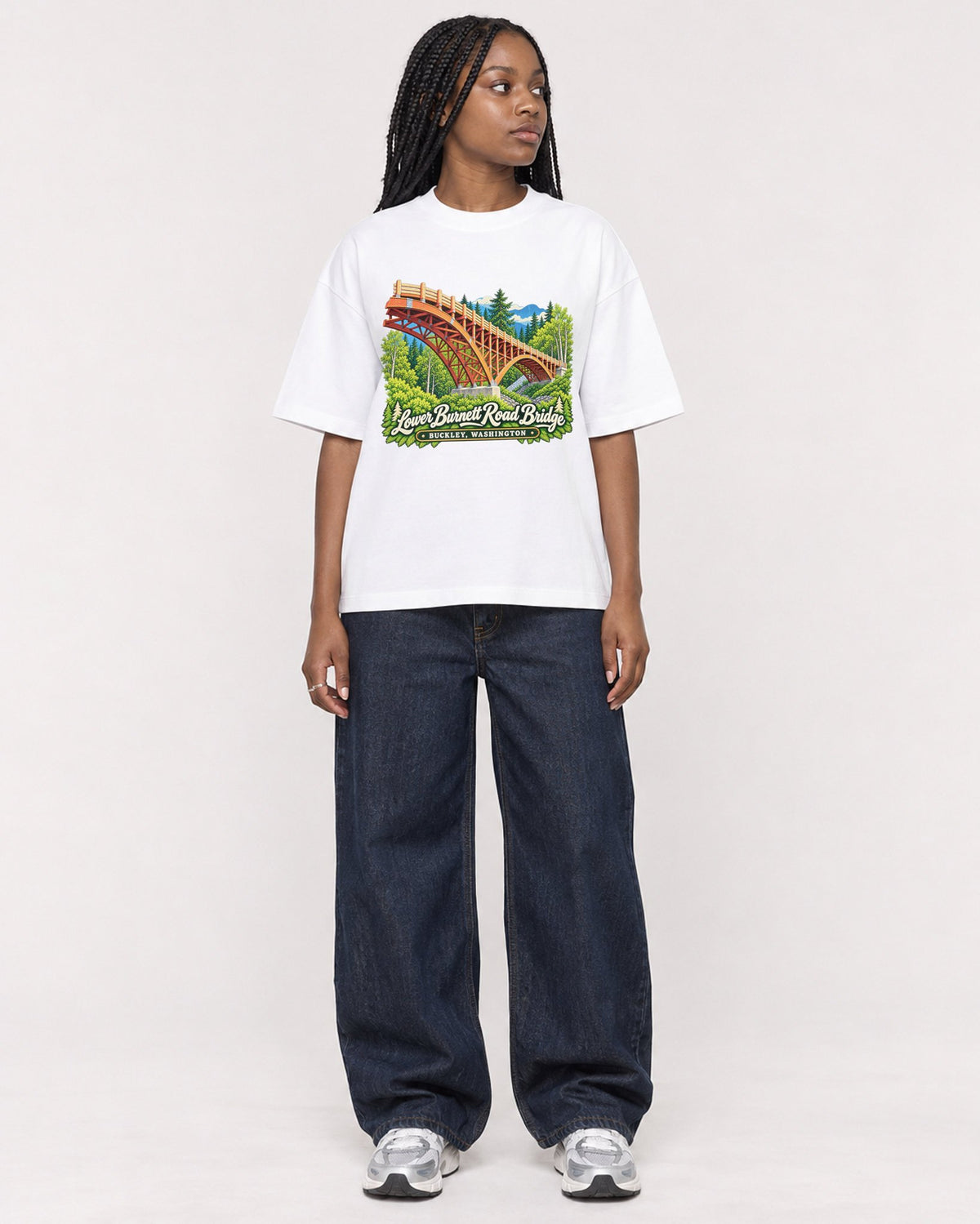 Mockup Boxy Heavyweight Tee White female full-body 04