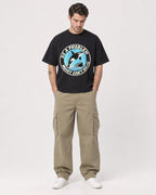 Mockup Boxy Heavyweight Tee Black male full-body 48