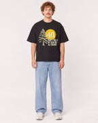 Mockup Boxy Heavyweight Tee Black male full-body 09