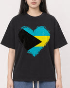 Mockup Boxy Heavyweight Tee Black female close-up 01