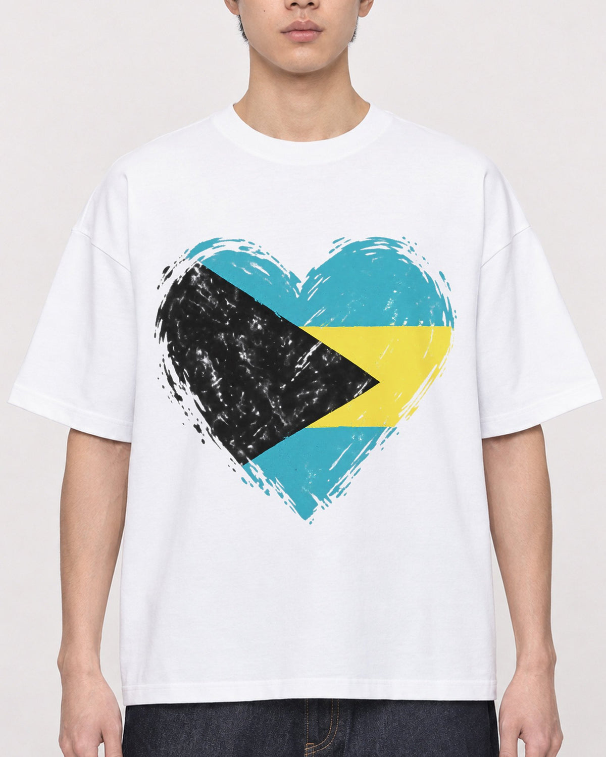 Mockup Boxy Heavyweight Tee White male close-up 01
