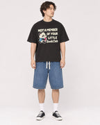 Mockup Boxy Heavyweight Tee Black male full-body 03