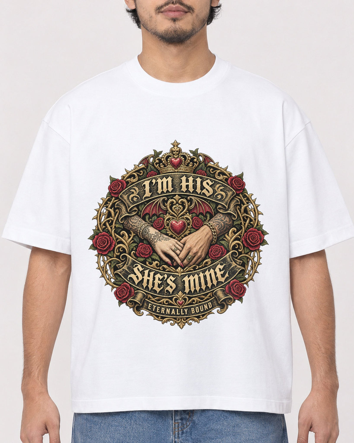 Mockup Boxy Heavyweight Tee White male close-up 02