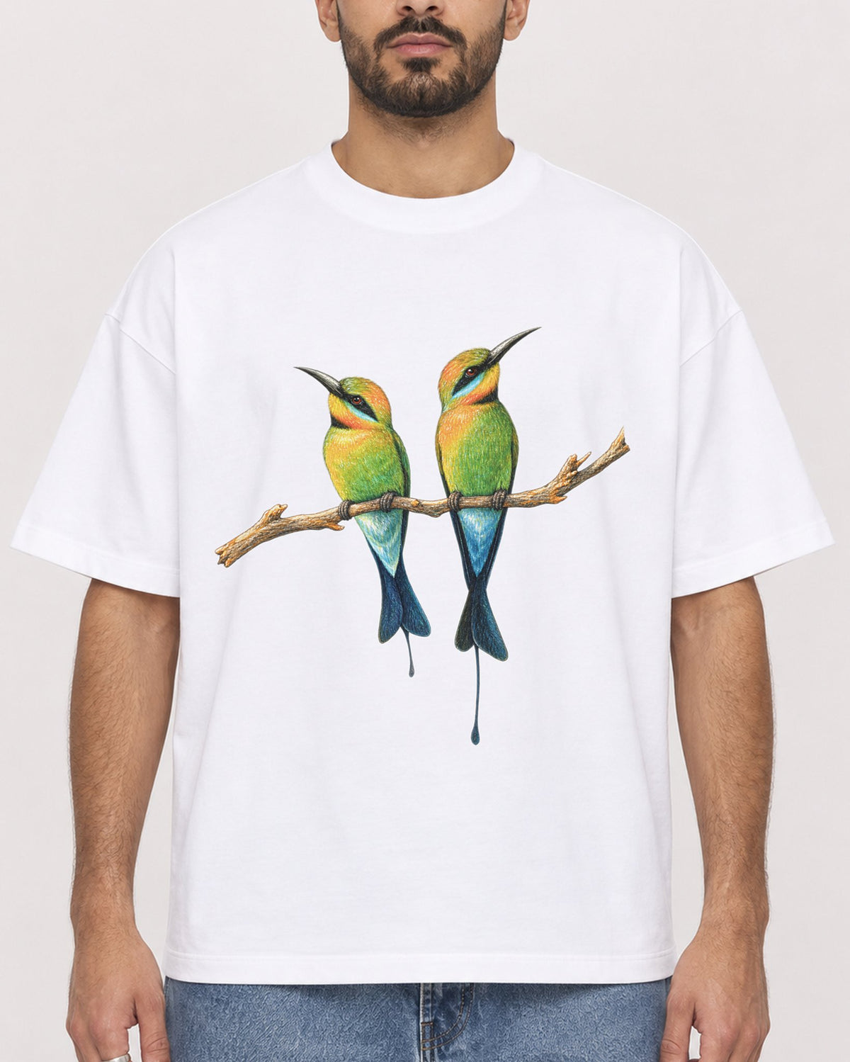 Mockup Boxy Heavyweight Tee White male close-up 37