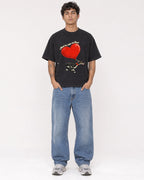 Mockup Boxy Heavyweight Tee Black male full-body 06