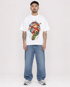 Mockup Boxy Heavyweight Tee White male full-body 12