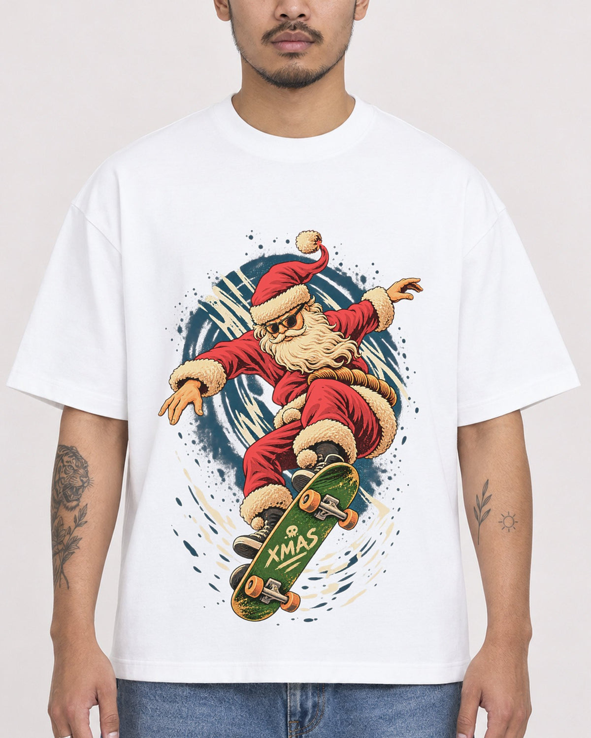 Mockup Boxy Heavyweight Tee White male close-up 12
