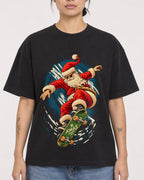 Mockup Boxy Heavyweight Tee Black female close-up 12
