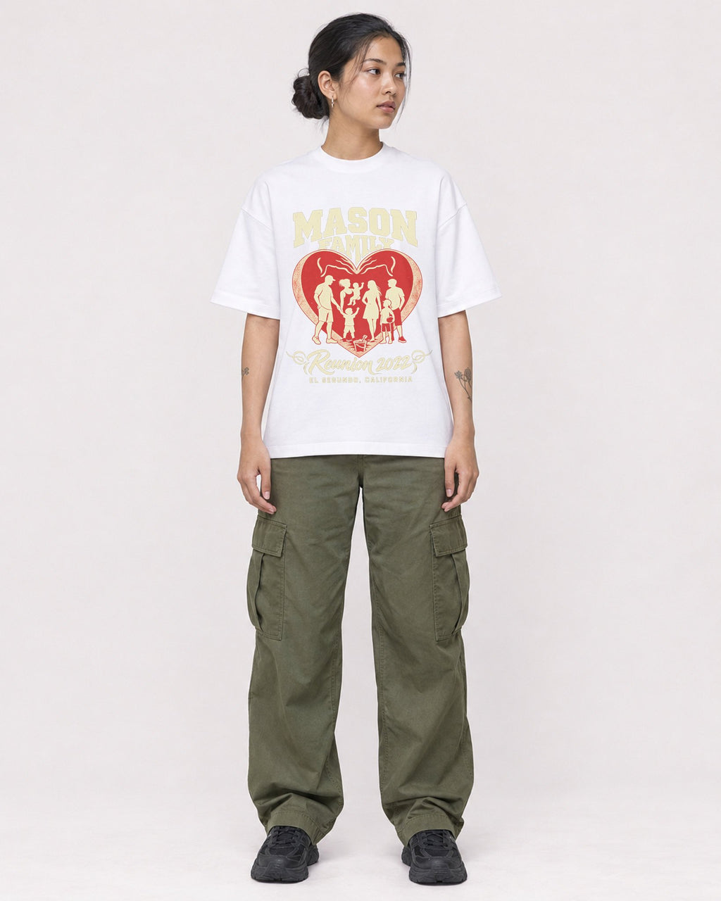 Mockup Boxy Heavyweight Tee White female full-body 12