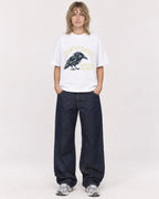 Mockup Boxy Heavyweight Tee White female full-body 19