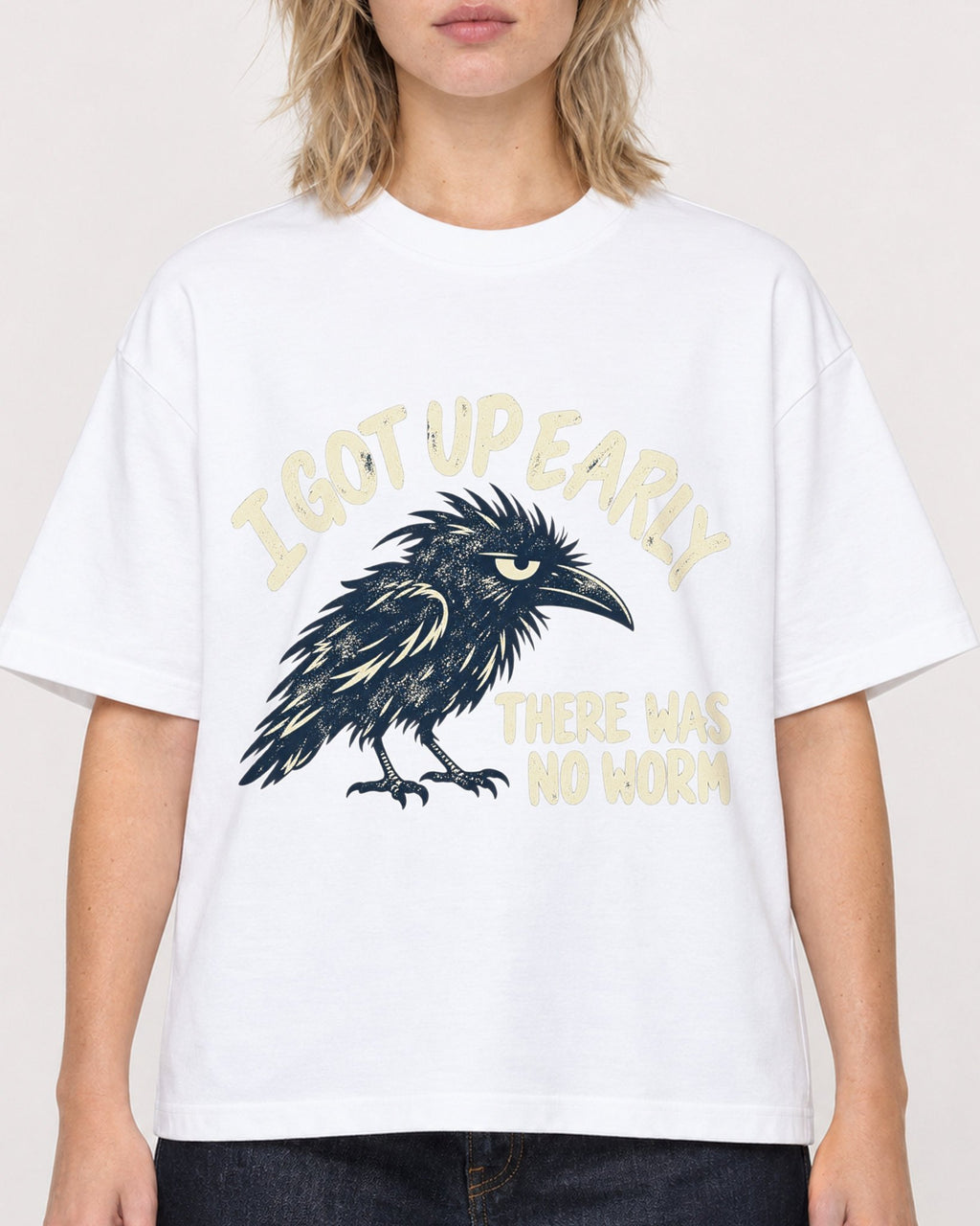 Mockup Boxy Heavyweight Tee White female close-up 19