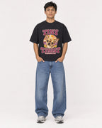 Mockup Boxy Heavyweight Tee Black male full-body 46