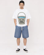 Mockup Boxy Heavyweight Tee White male full-body 43