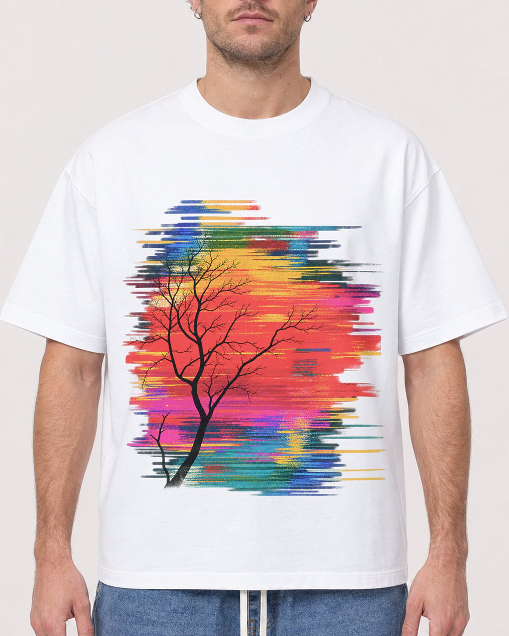 Mockup Boxy Heavyweight Tee White male close-up 08