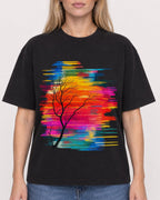 Mockup Boxy Heavyweight Tee Black female close-up 08