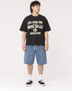 Mockup Boxy Heavyweight Tee Black male full-body 23