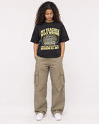 Mockup Boxy Heavyweight Tee Black female full-body 10