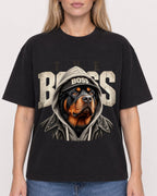Mockup Boxy Heavyweight Tee Black female close-up 08