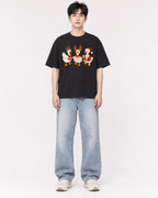 Mockup Boxy Heavyweight Tee Black male full-body 01