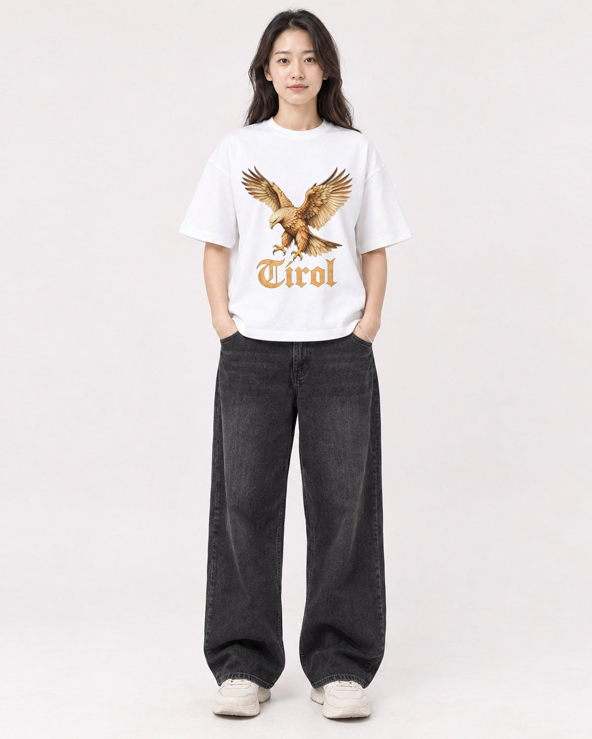 Mockup Boxy Heavyweight Tee White female full-body 03