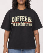 Mockup Boxy Heavyweight Tee Black female close-up 24