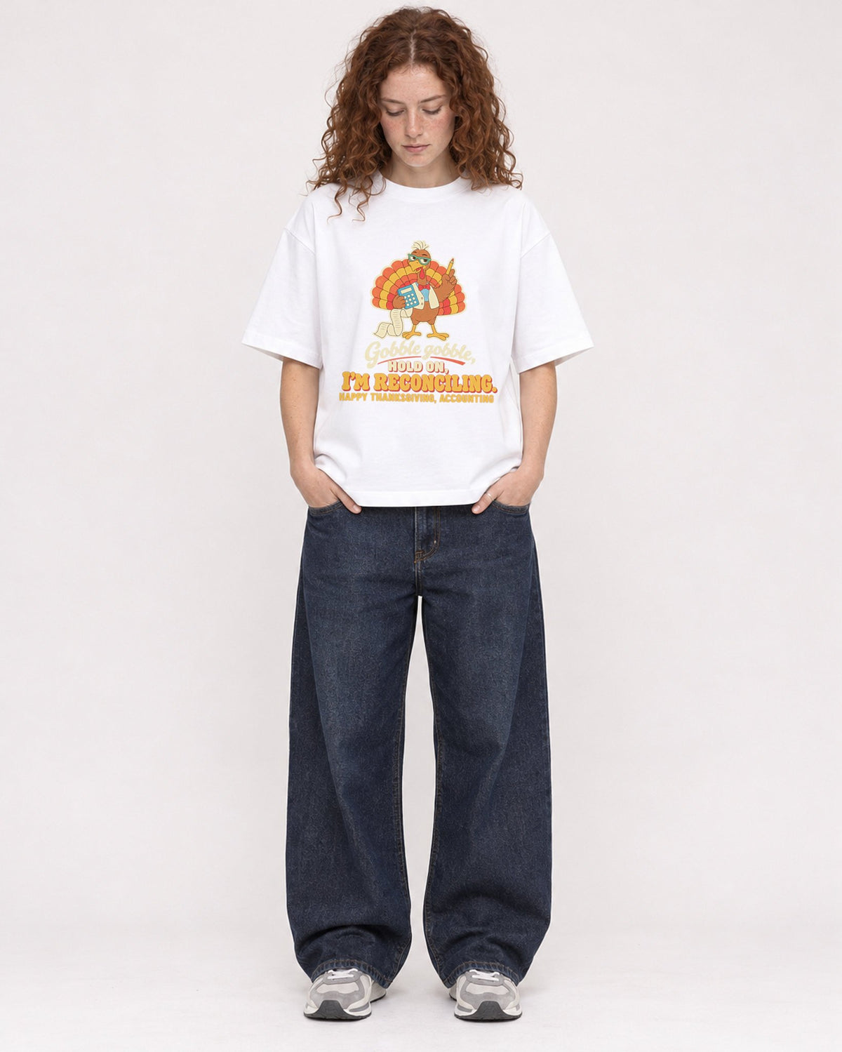 Mockup Boxy Heavyweight Tee White female full-body 09