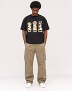 Mockup Boxy Heavyweight Tee Black male full-body 24