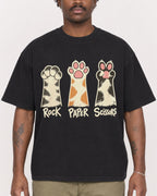 Mockup Boxy Heavyweight Tee Black male close-up 24