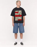 Mockup Boxy Heavyweight Tee Black male full-body 39