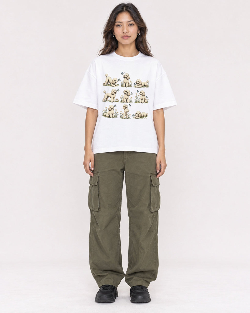 Mockup Boxy Heavyweight Tee White female full-body 02