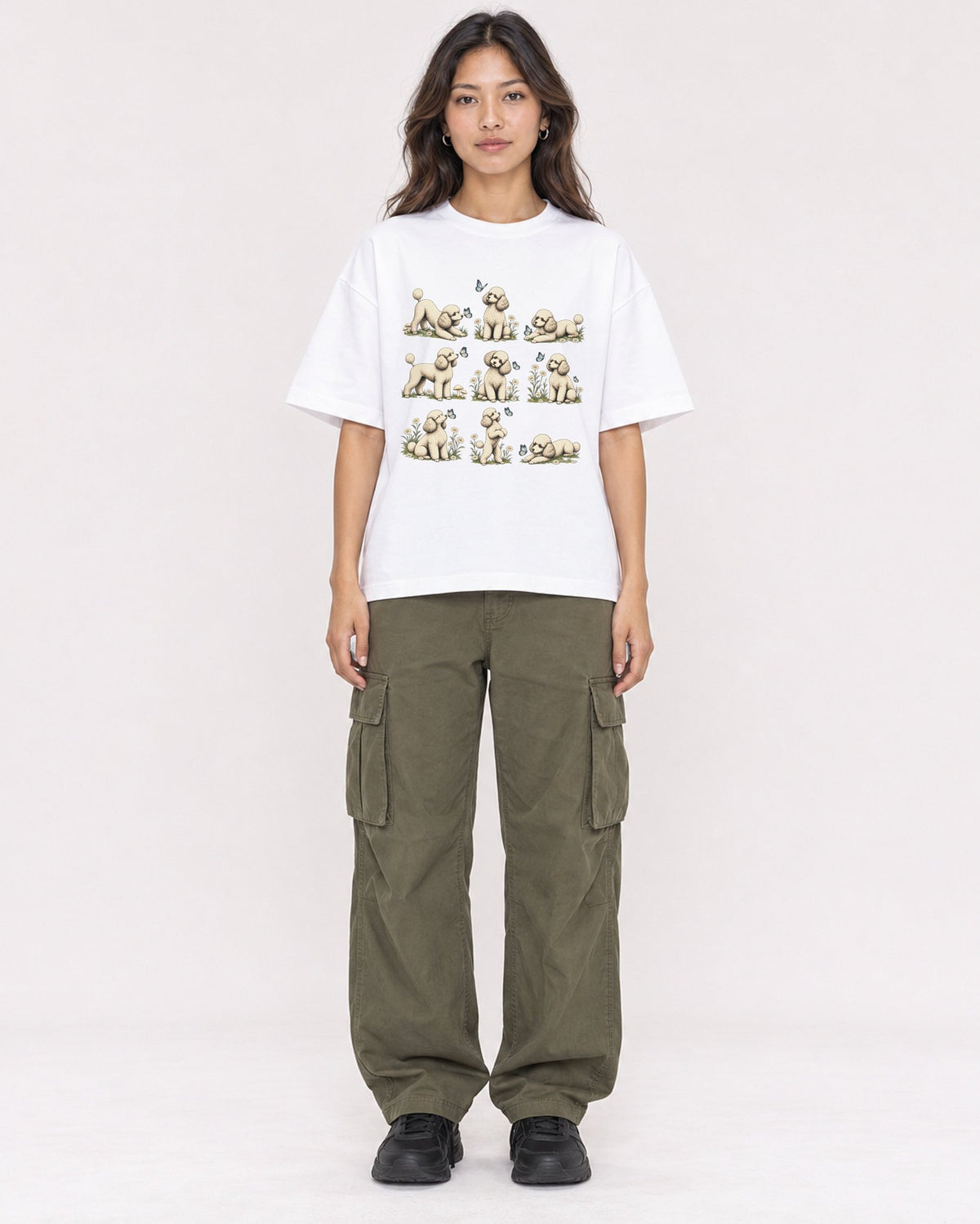 Mockup Boxy Heavyweight Tee White female full-body 02