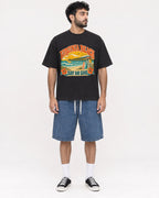 Mockup Boxy Heavyweight Tee Black male full-body 07