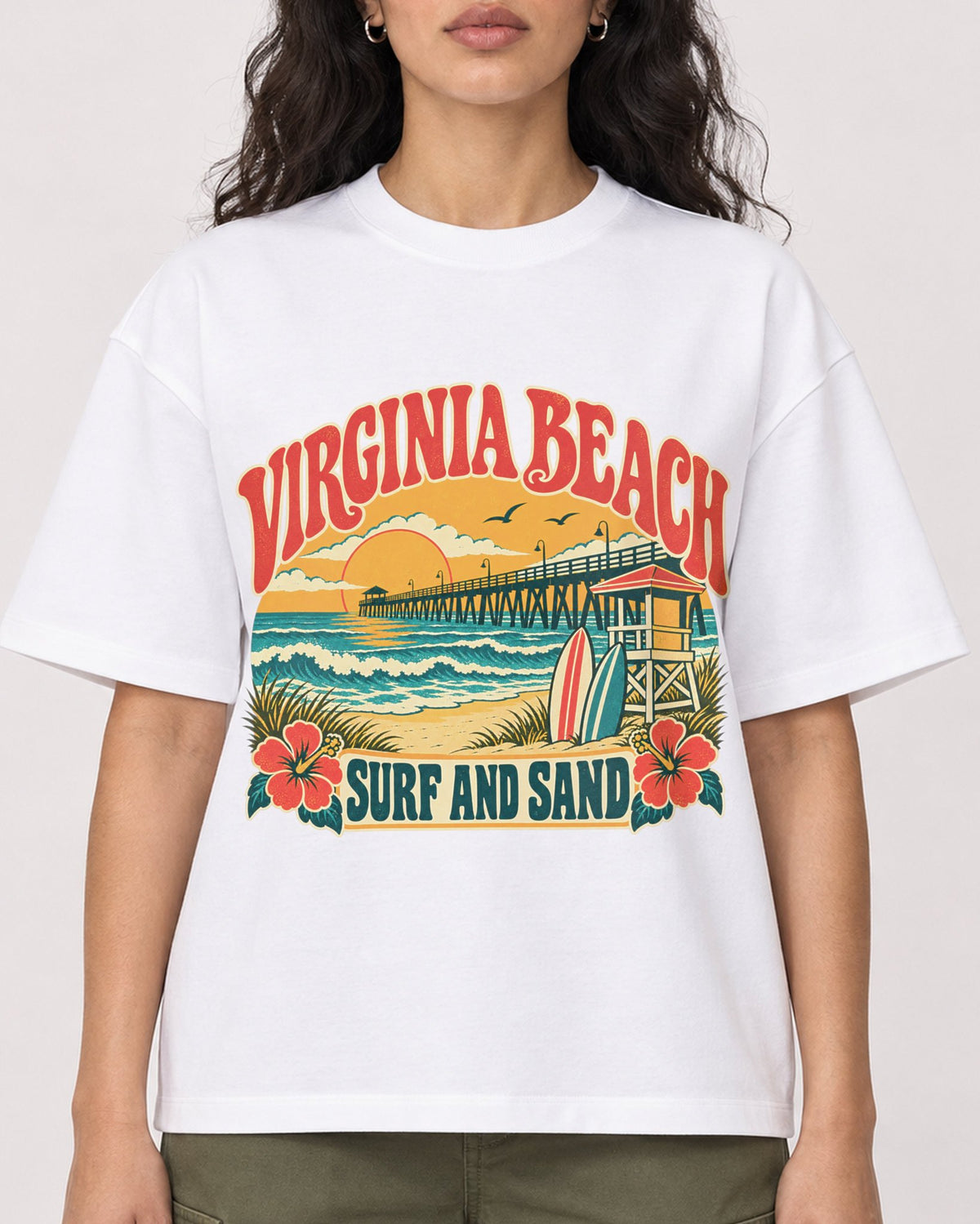 Mockup Boxy Heavyweight Tee White female close-up 07